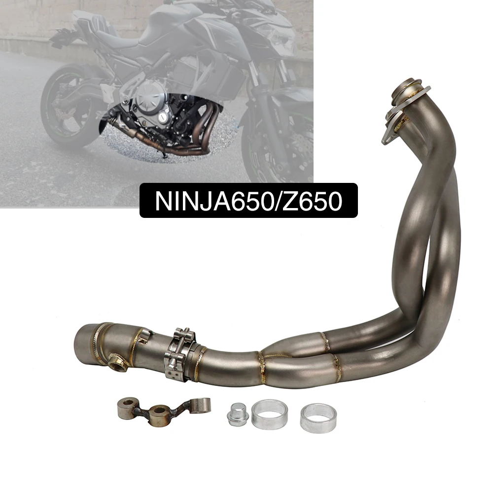 Полная система титанового цвета NINJA650 Z650 ER6N Versys650 передняя средняя Соединительная труба выхлопная