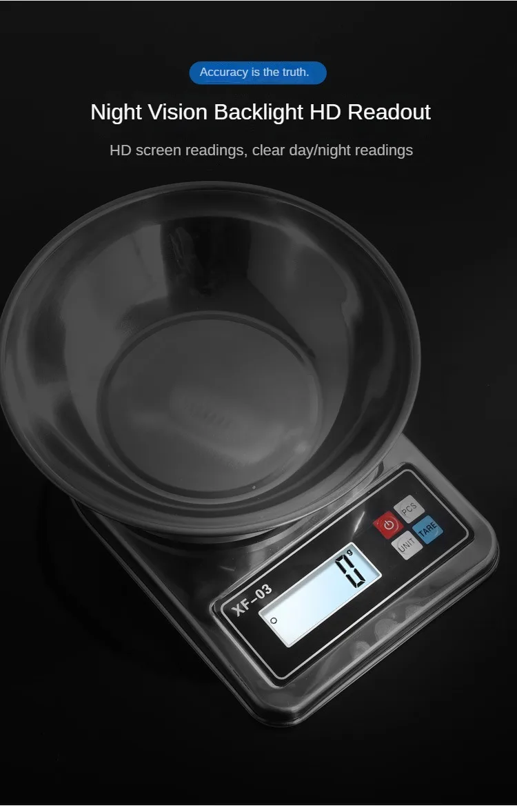 Household high-end All Stainless Steel High Precision Multifunction Waterproof  Portable Food Cooking  Baking Kitchen Scale
