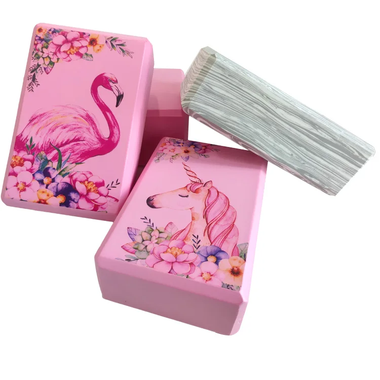 Eco Friendly Comfortable Printed Logo Soft Custom Thick Foam Tiles EVA Yoga Block