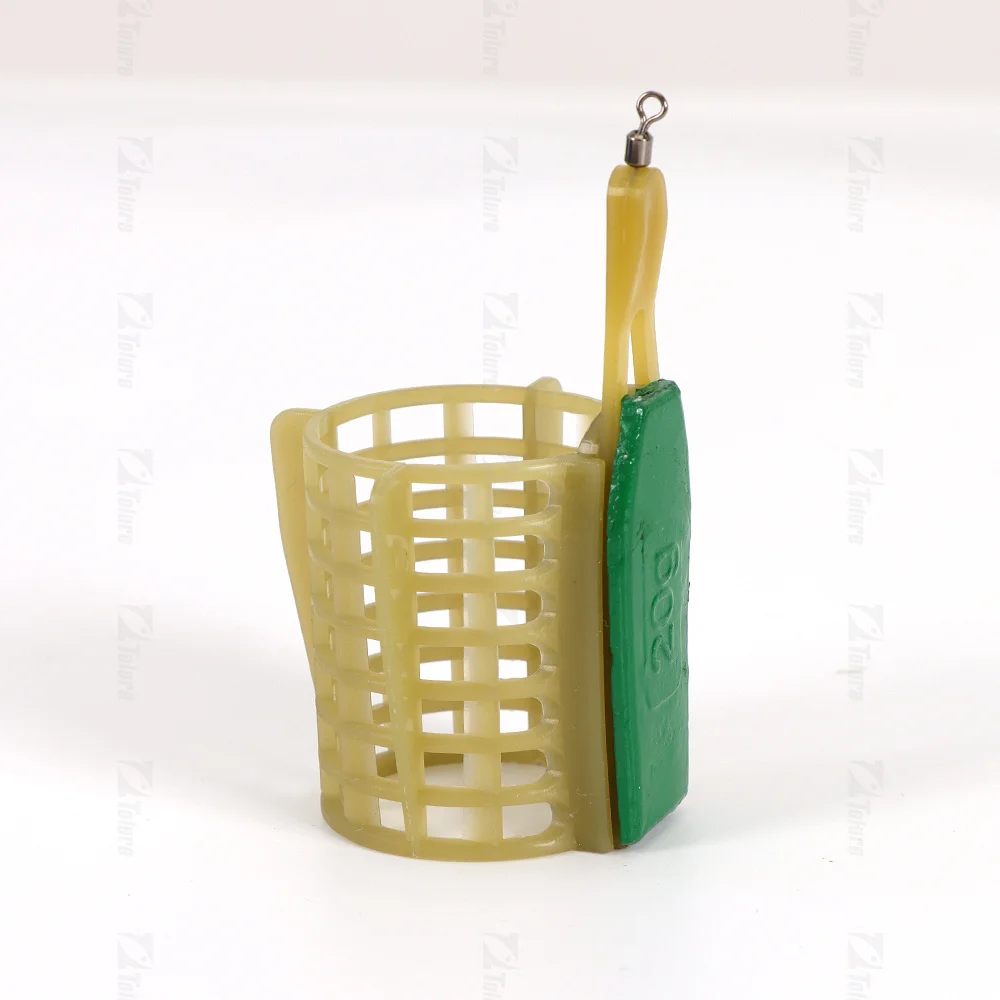 TOLURE Carp Fishing Feeder Bait Cage Lure Holder Basket Cage Fishing Trap Fishing Accessory with Lead 20G Sinker