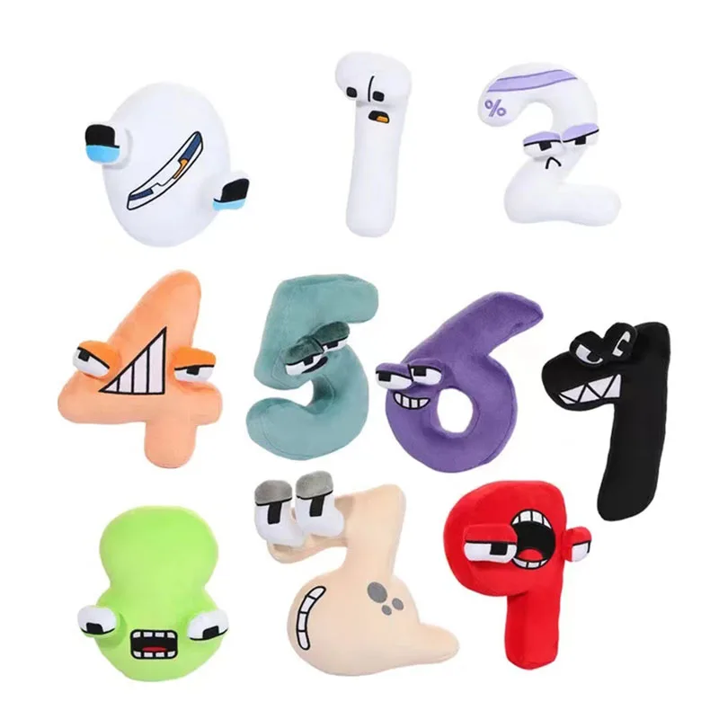 New Cartoon Creative Funny Letter Figure Anime Alphabet Lore Stuffed Plush Dolls Toy 26 English Letters