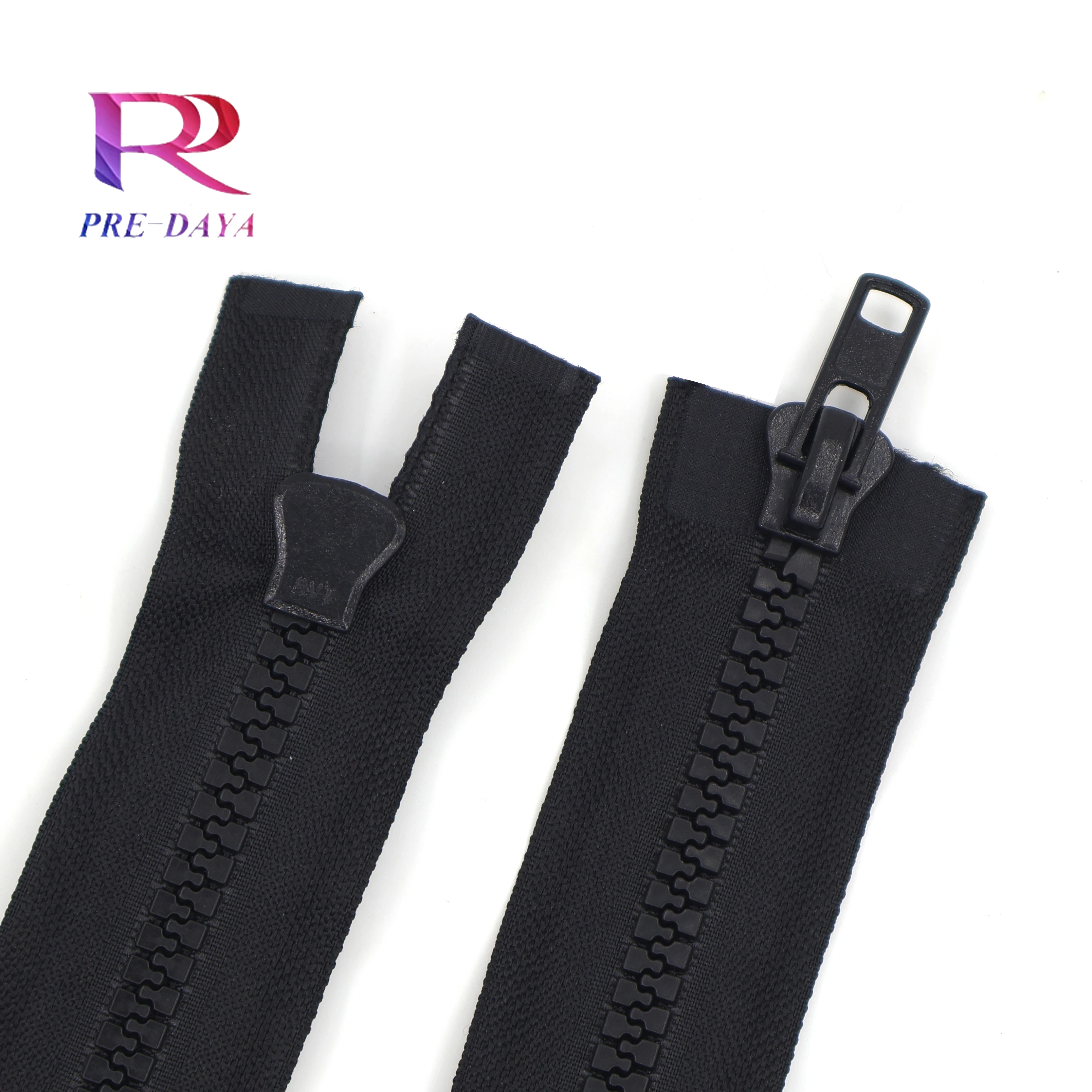 No.8 two way open black tape autolock slider plastic brand zipper