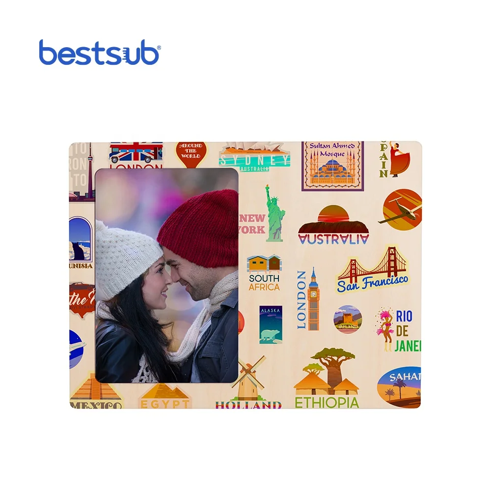 SPWPF2519-1 BestSub Custom Sublimation Piywood Frame Window Single Side Printing  Cute Photo Frame