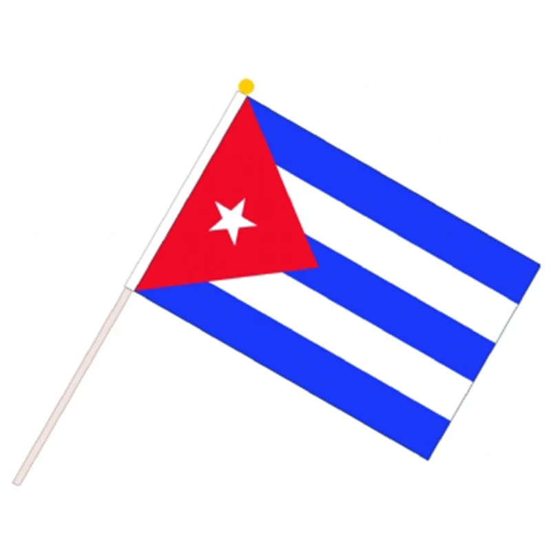 waving small red white Bunting hand banner Cuba flag promotional hand flags custom