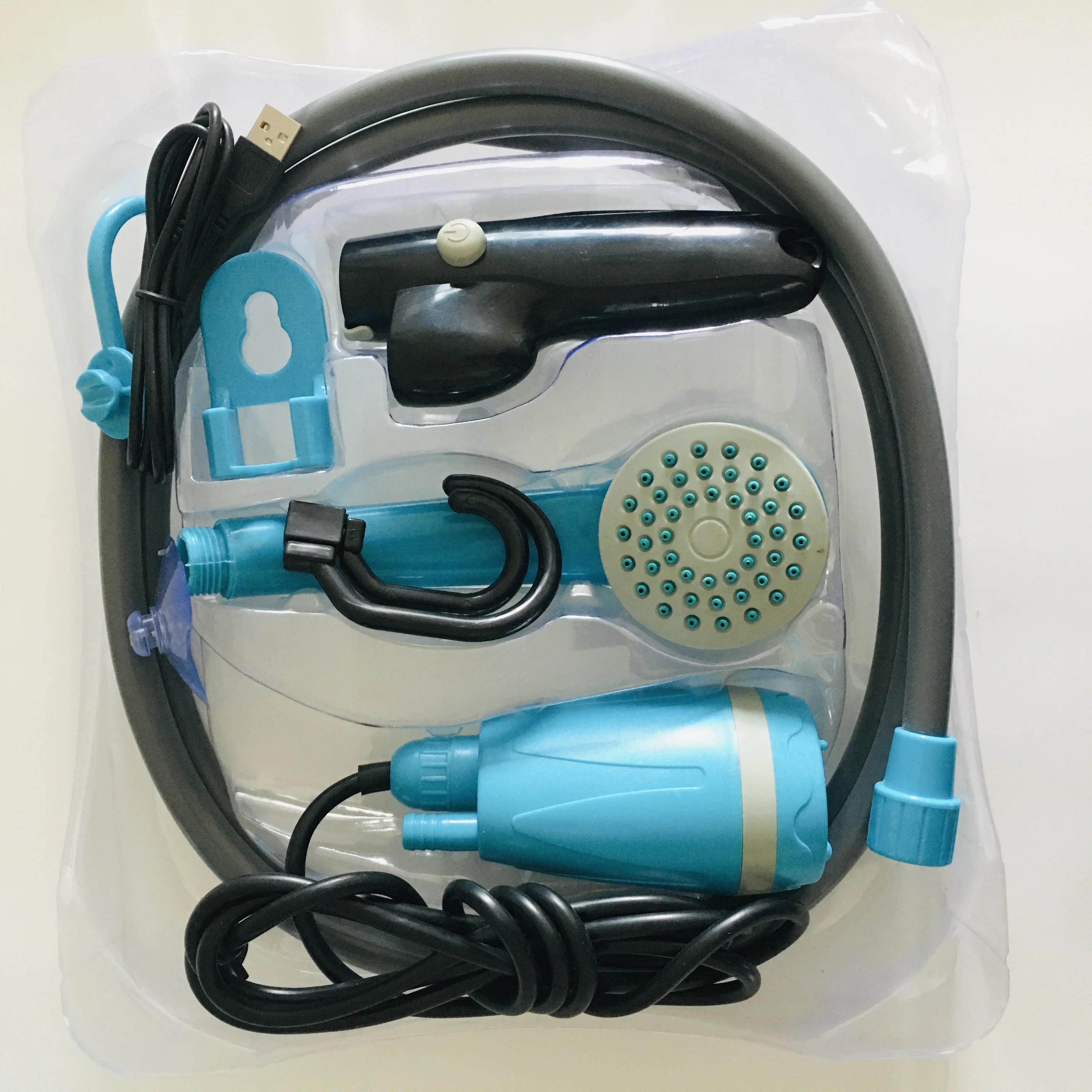 Outdoor Camping Gear Portable Shower set with battery supply -perfect to be used with camping shower tent