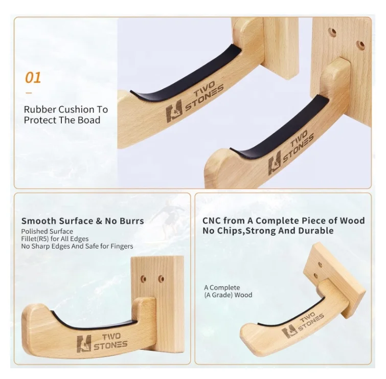 Indoor Surfboard Storage Racks Surfboard Wall Hanger for Long Boards and Short Boards