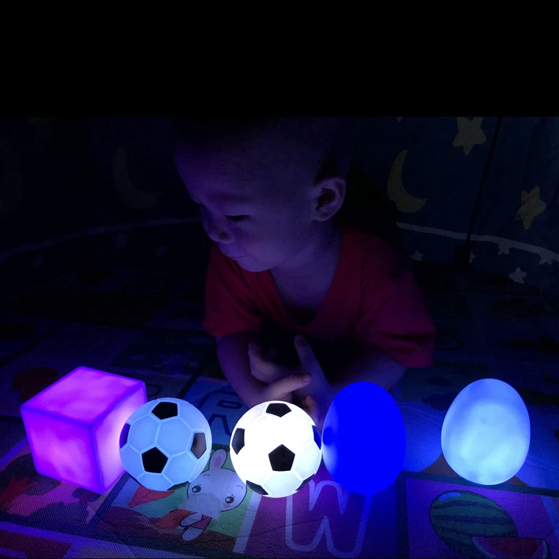 since 1985 J&R sensory light up LED PVC luminous toy egg light Battery Operated night light for Kids