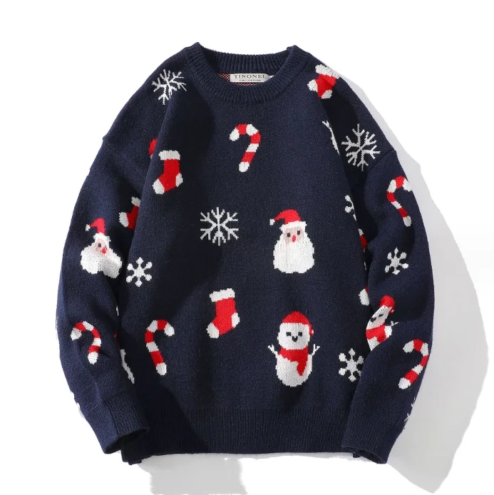 Sweater Men Sweater Jacquard Pullover Knitwear Winter Crew Neck Knitted Custom Men Knit Sweater