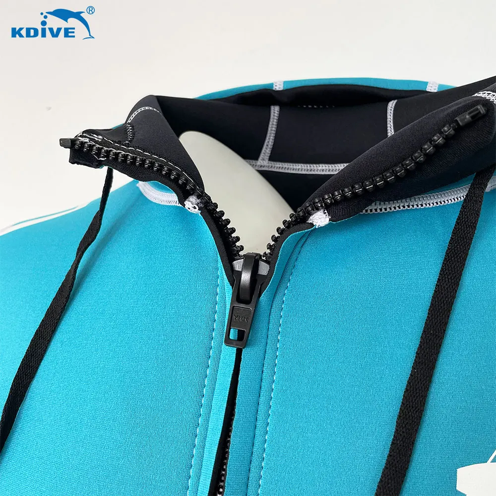 KDIVE Wholesale Men 3mm 5mm CR Surfing Jacket Wet Suit Hooded Neoprene Jacket Wetsuit