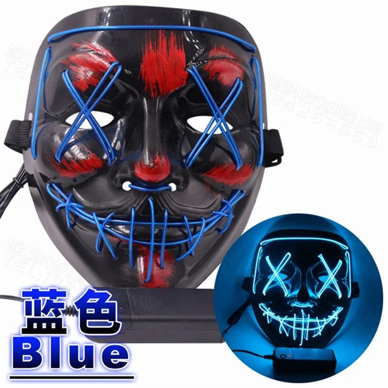Dropshipping Neon Stitches LED Mask Wire Light Up Costume Purge Party Cosplay Halloween Masks [CHOOSE]