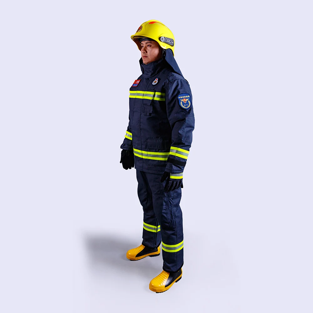 Aramid Material Fireman Uniforms EN469 Standard Firefighter Clothing