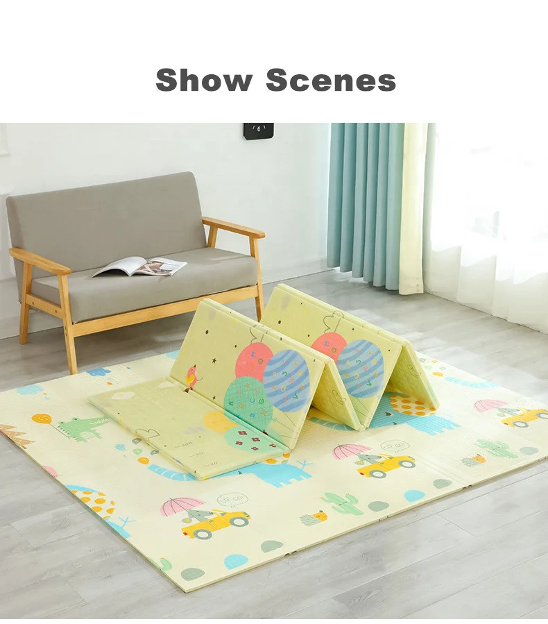 Baby care Activity Foldable Waterproof Floor XPE Foam Folding play mat for baby child
