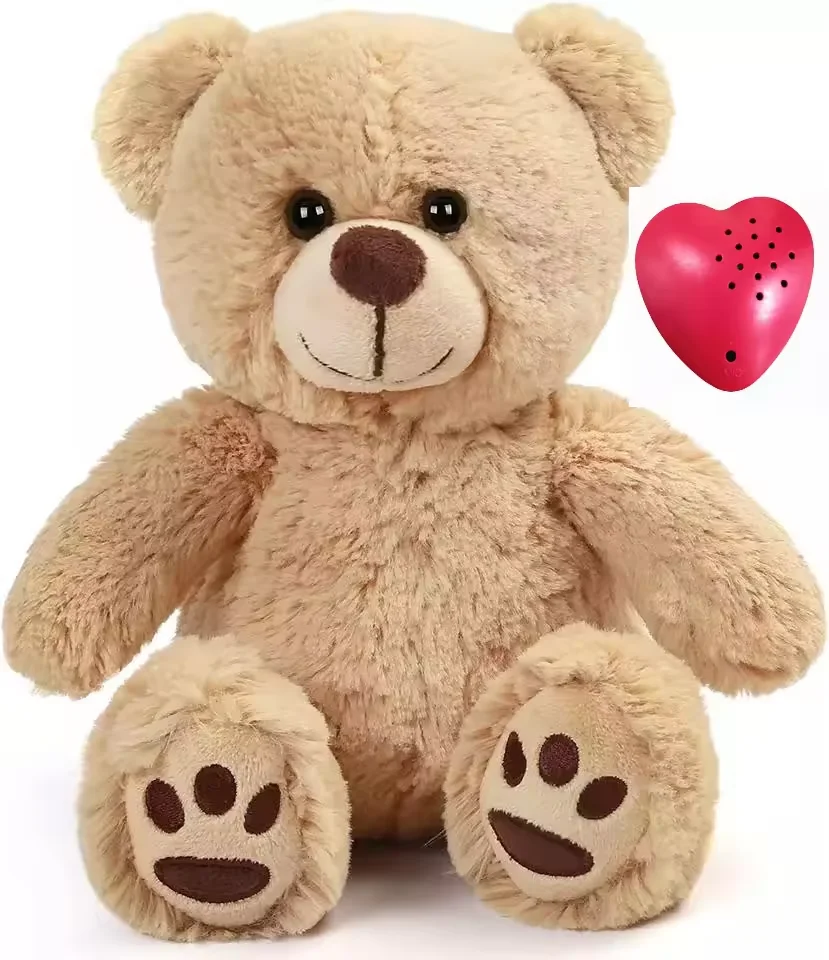 Kids soft toys teddy bear manufacturers wholesale in china stuffed animals and plush with heart voice recorder