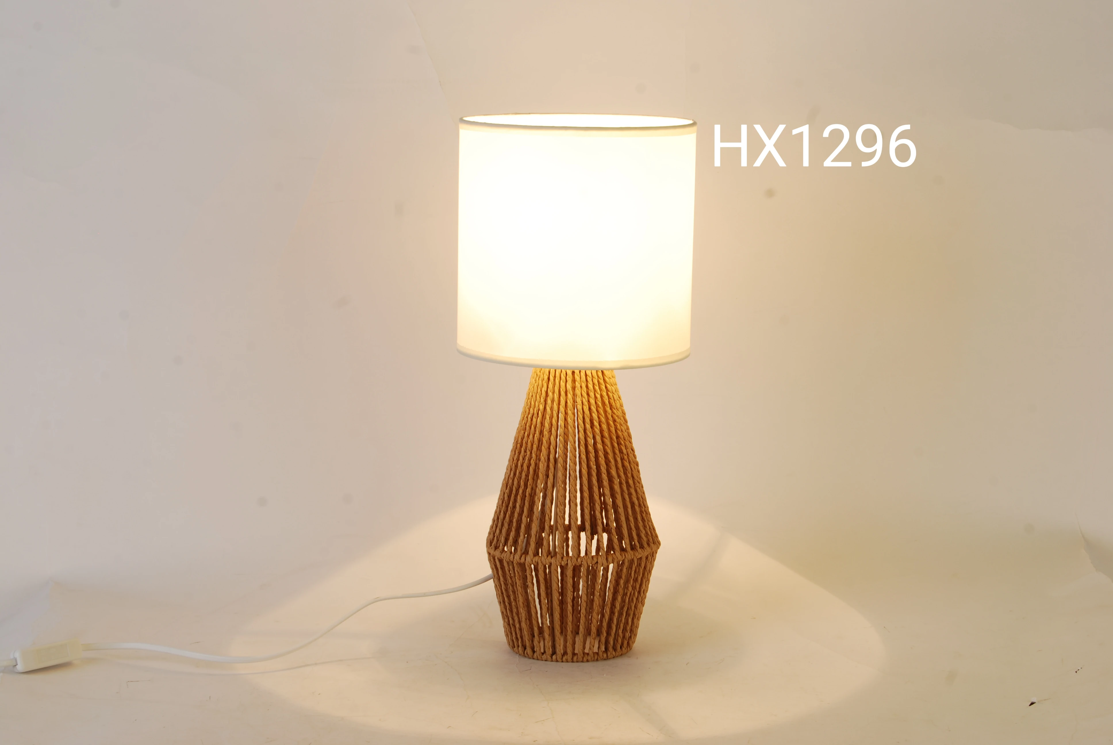Bed Room Reading Lamp Cool white and Rattan shade Lamp Office Lighting