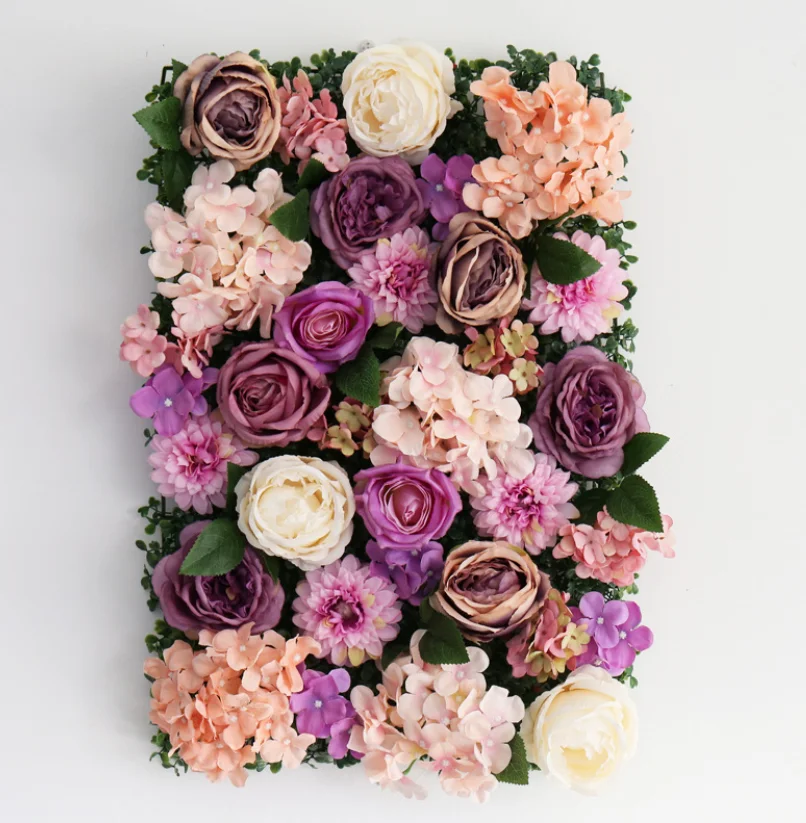 
Factory Direct Sale Cheap Artificial Rectangle Flowers Wall Background Centerpiece for Wedding Decoration Backdrops 