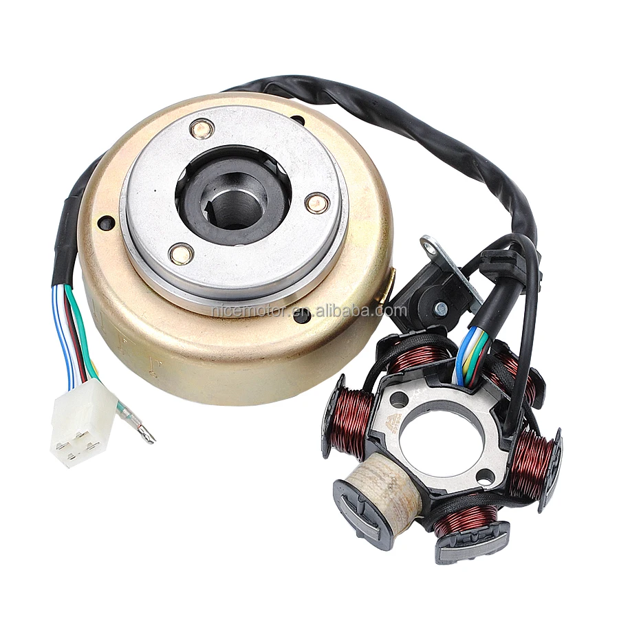 Level 6 coil Stator Plate + Flywheel Roller 70-110cc PIT PRO Trail Dirt Bike ATV motorcycle