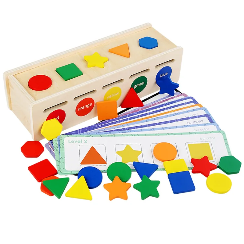 Multifunction montessori geometric box color shape sorting cognitive educational toys toddlers fine motor skill learning toys