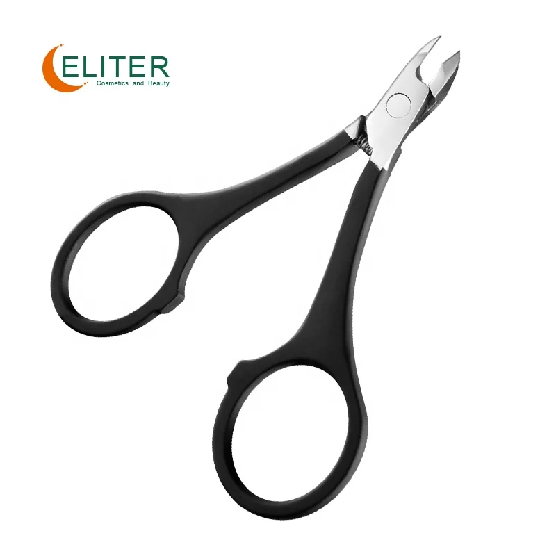 ELITER Manufacturers Beauty Products Scissor Shape Cuticle Nippers Cuticle Nippers Rubber Handle Cuticle Nippers