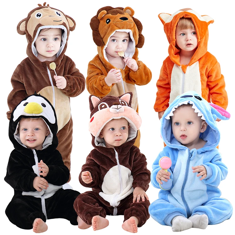 MICHLEY Winter Baby Boy Hooded Jumpsuits Christmas Baby Romper Sleepwear TV & Movie Cosplay Animal Onesie Unisex Wear
