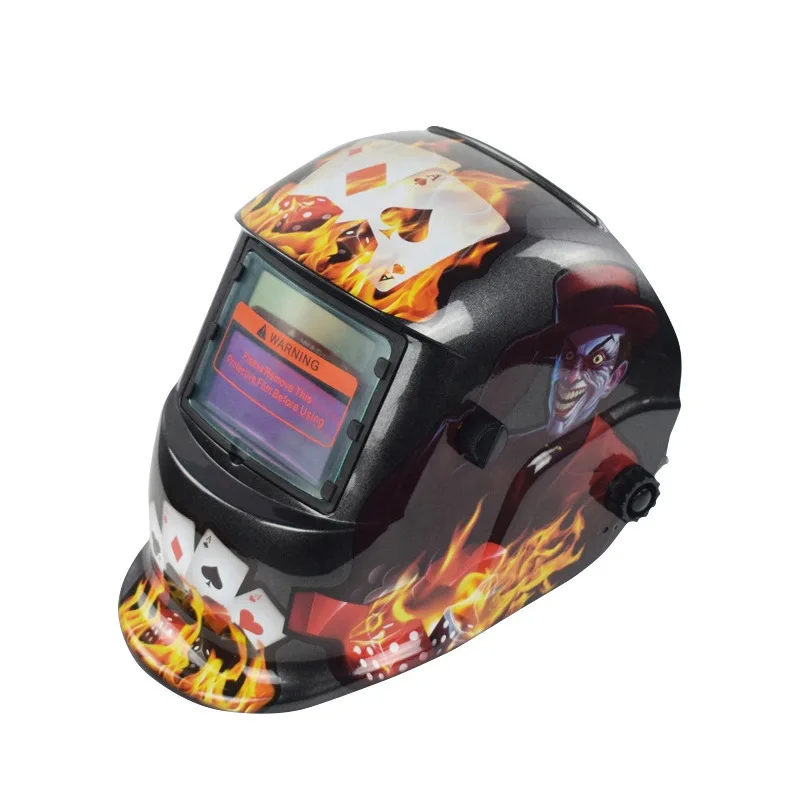 Large Viewing True Color Solar Powered Auto Darkening Welding Helmet with SIDE VIEW 4 Arc Sensor Wide Shade Welder Mask