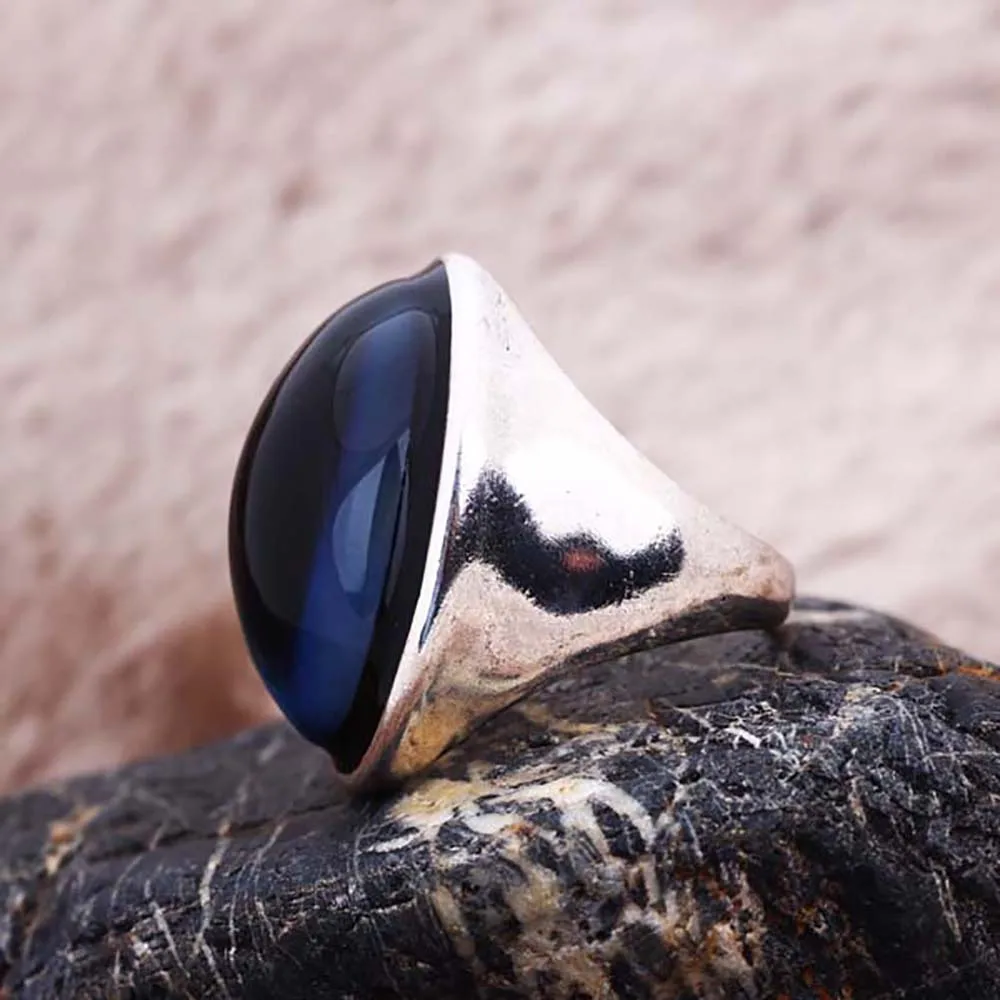 Новинка 2021, модное кольцо из античного стерлингового серебра, меняющее цвет, волшебный большой камень, ювелирные изделия, топовое украшение, подарок на день матери