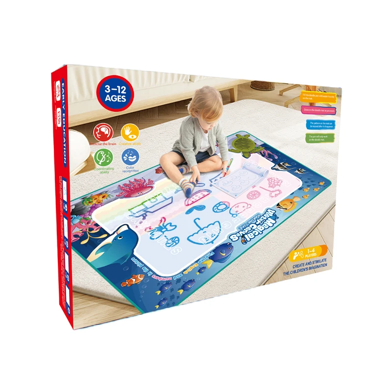 Hot selling magical water canvas drawing toys creative funny magic water drawing mat graffiti canvas