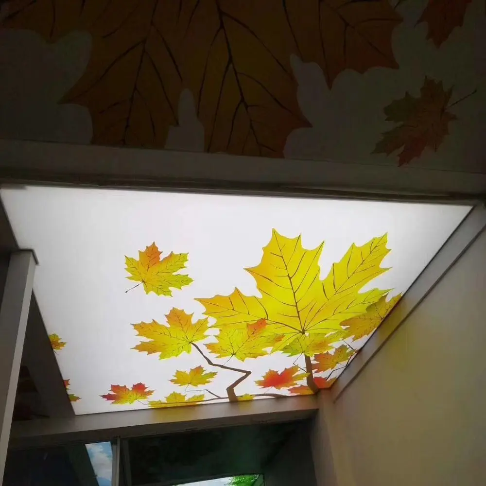 Kids room Decorative PVC stretch ceiling film plafond tendu film 3D UV printing roofing ceiling  Starry sky space design