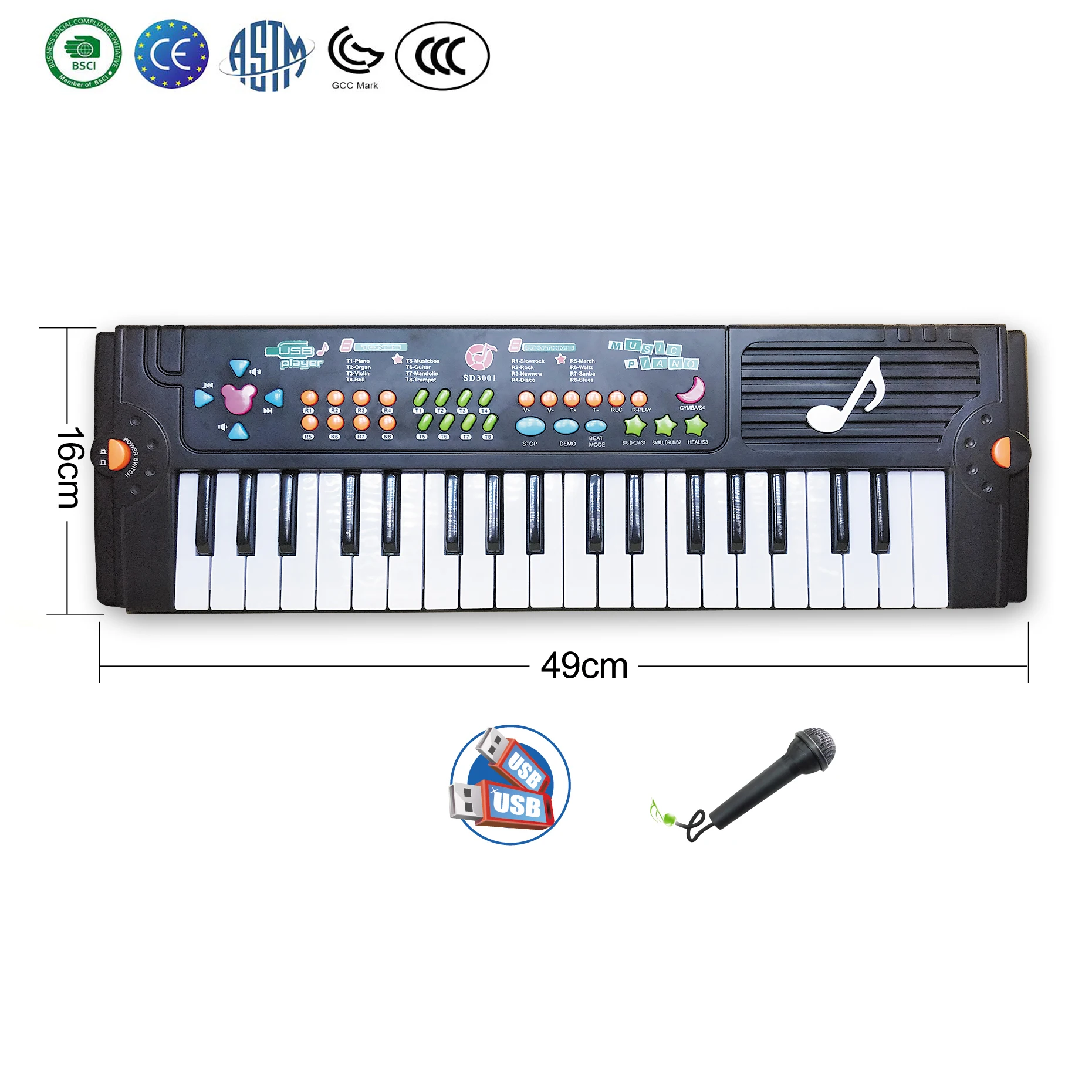 2021 Top sale 37 keyboard juguetes teclado Toy electronic organ plastic teclado msical cascio toy digital piano