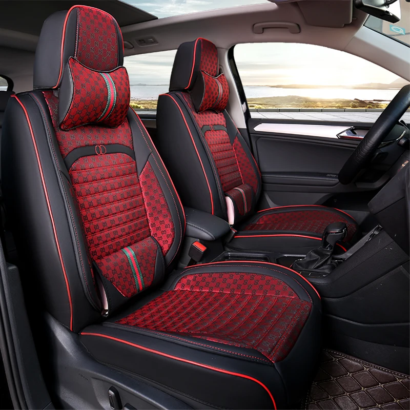 Leather car seat cover full set universal