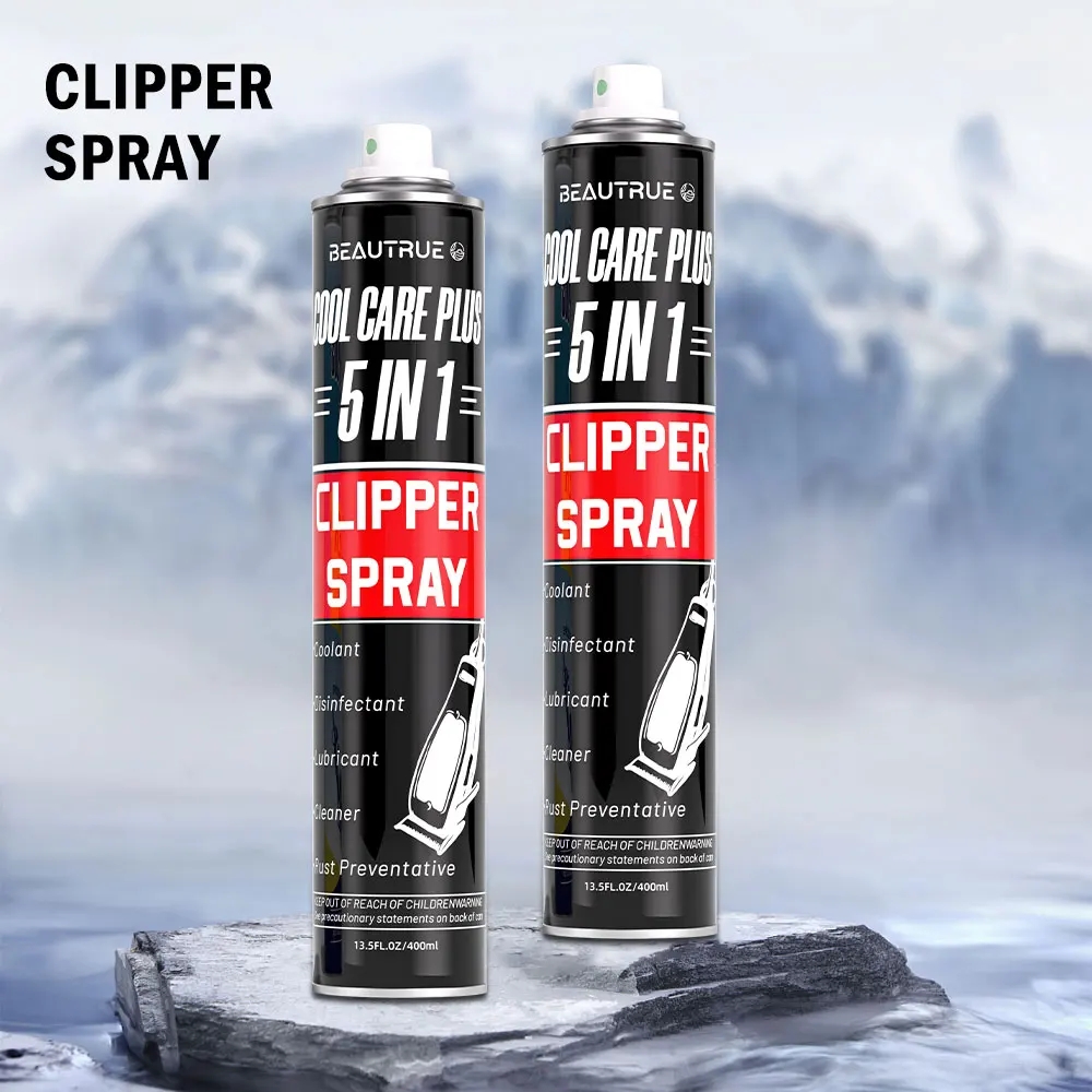 Professional Custom Wholesale 400mL 5 in 1 Clipper Cool Care Icer Blade Disinfecting Cleaner And Lubricant Barber Clipper Spray