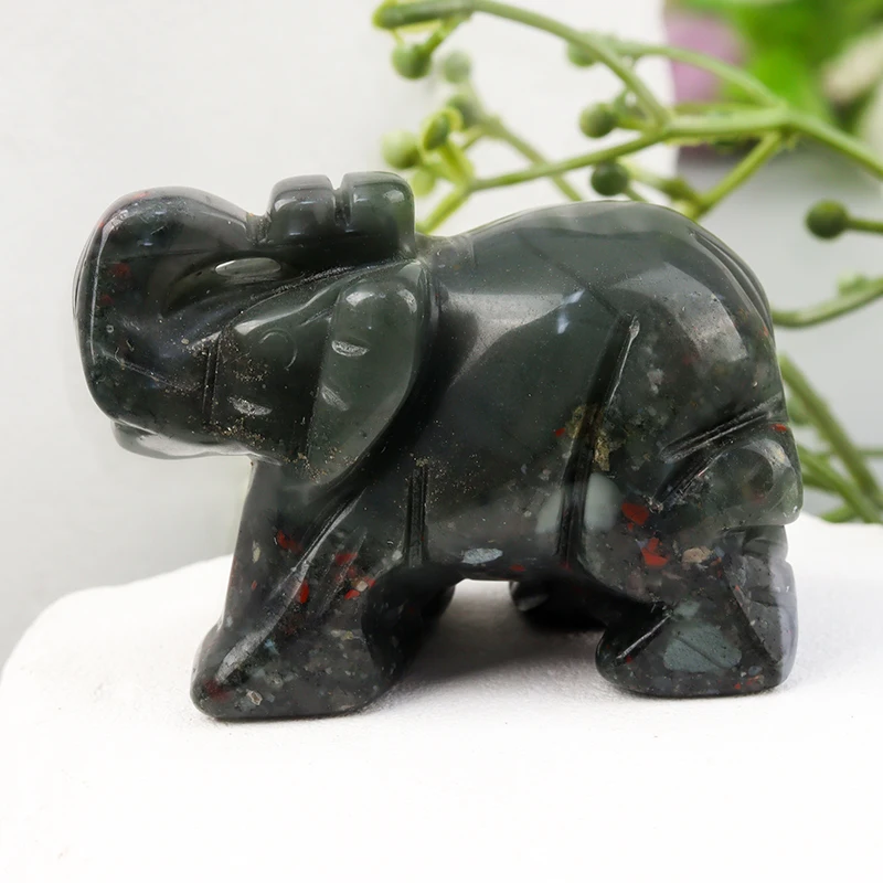 Wholesale Hand-Carved Natural Rose Quartz Crystal Craft Mini Animals Healing Statue Jade Elephant Figurine Home Decor Stone