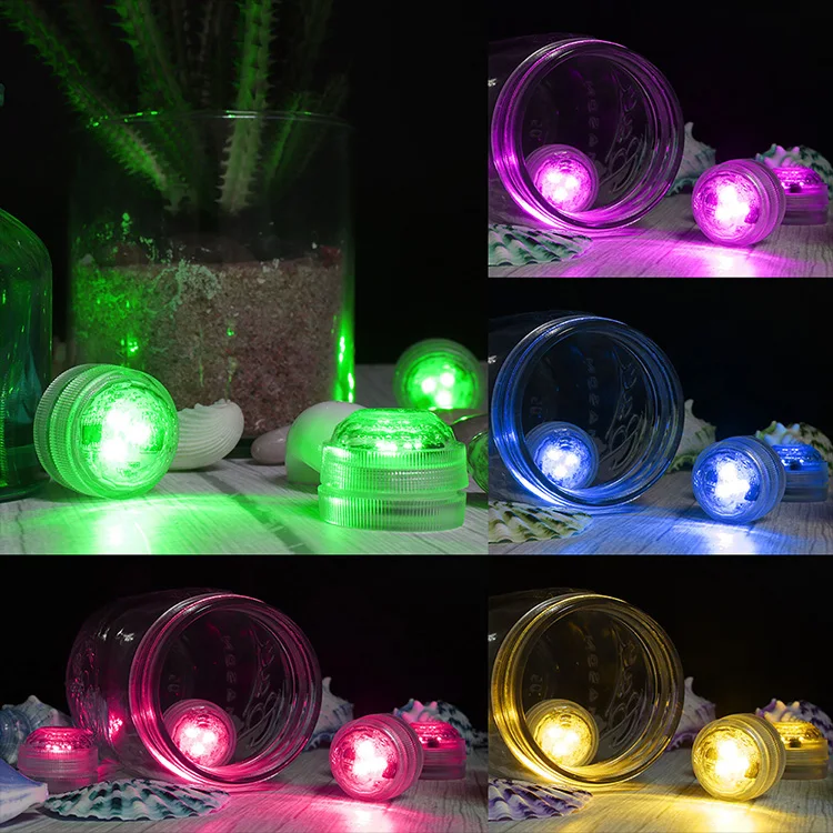 Mini LED Pool Light 3CM Remote Control LED Pool Lights Full Color Waterproof Submersible Pond Fountain Underwater LED Pucks