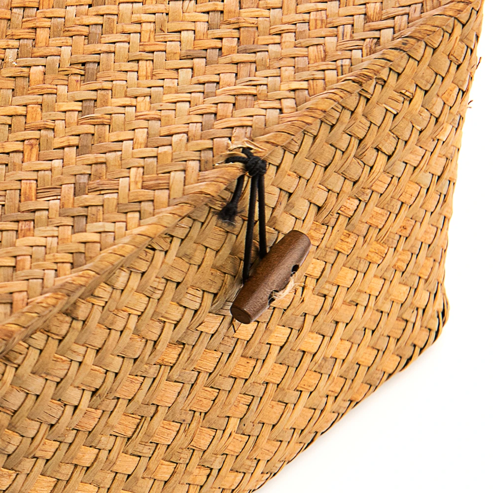 Экологичная корзина из ротанга с водорослями ручной работы, корзина для хранения с крышкой, подарочная корзина, корзина для хранения мелочей для ванны