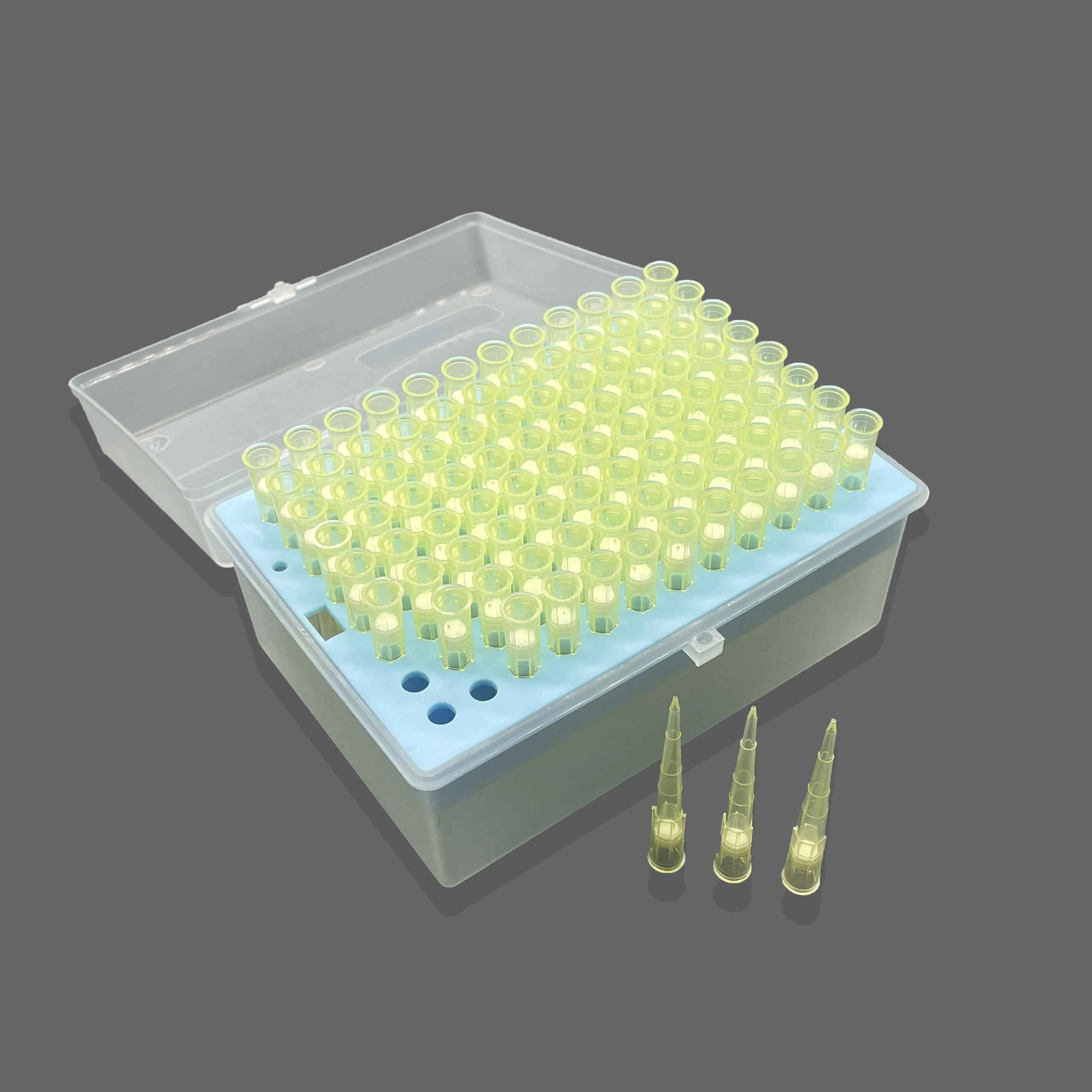 Widely Used Superior Quality International standard Yellow Transparent Pipette Tips 200ul with filter