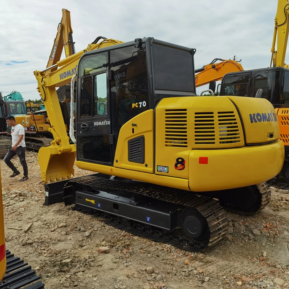 Экскаватор б/у komatsu PC70-8 PC60 высокого качества Подержанный 7 тонн оригинальный японский экскаватор для продажи в Китае