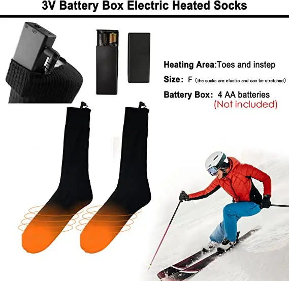 Winter Cotton Warm Feet Rechargeable Battery Three Levels Temperature Control Thermal  electric heated socks for women men