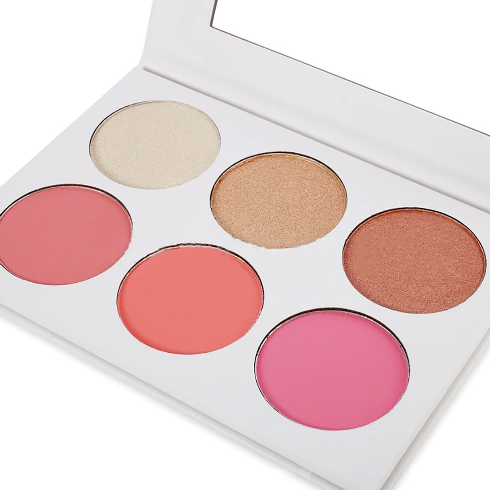 OEM/ODM Wholesale 3 Blushes 3 Highlighters Portable Beautiful Blush Palette Private Label