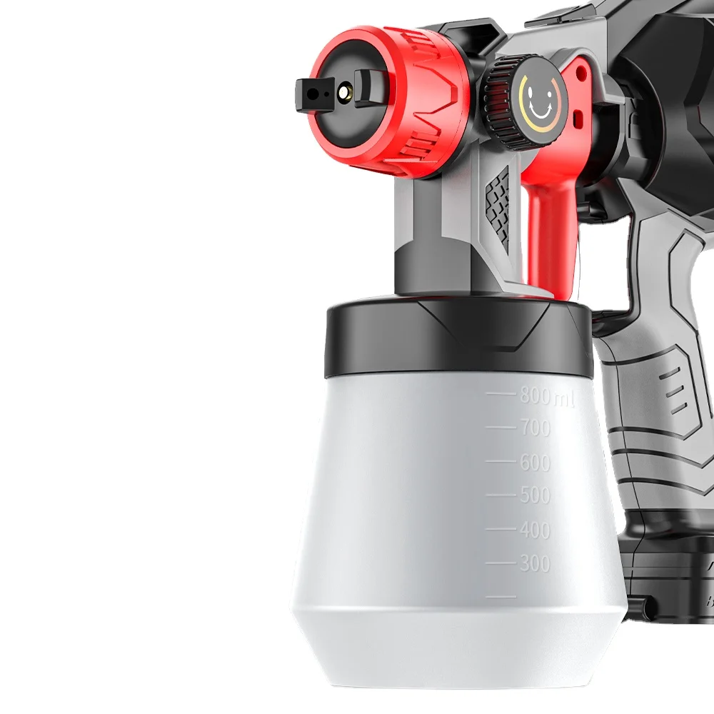 Electric Cordless Spray Gun Painting Car Home Wall Battery Power Airless Paint Sprayer With 1000ML Removable Container