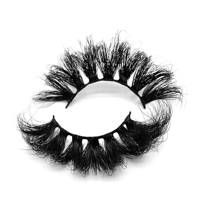New Arrival Free Sample Dramatic False Russian Mink Lashes Natural Long Lashes Wholesale Price Fluffy Private Label 25MM 3D Mink