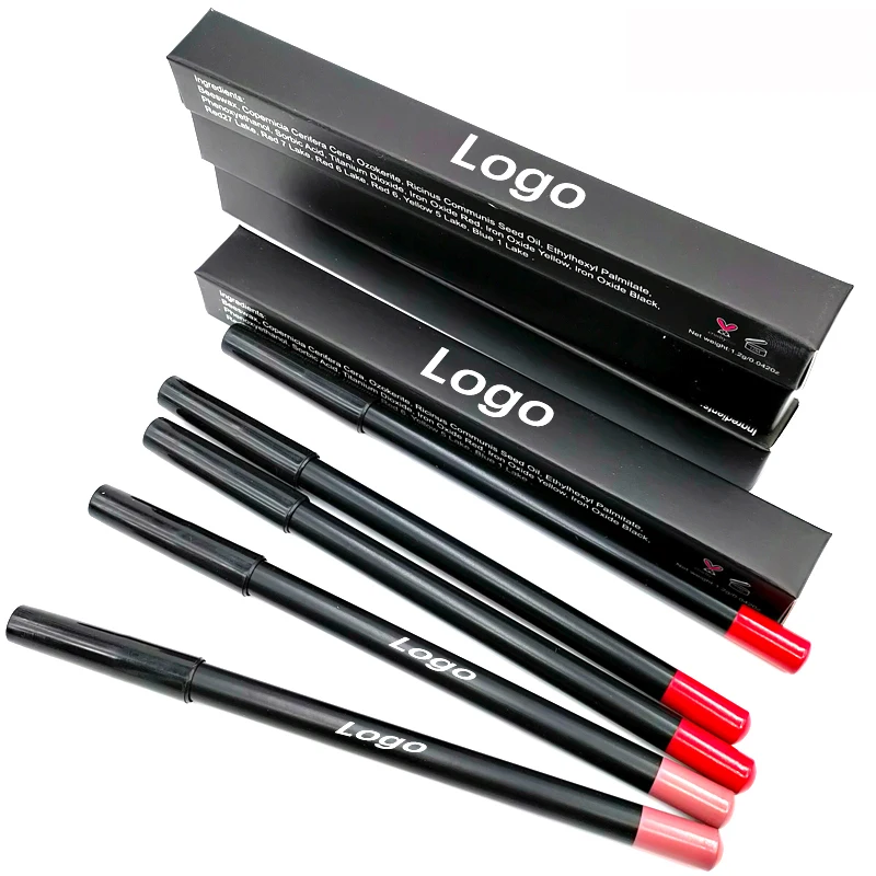 
Оптовая продажа изготовленным на заказ логосом, водостойкая, карандаш для губ Карандаш 16 видов цветов Матовая частная этикетка для губ, подводка для губ, ручка 