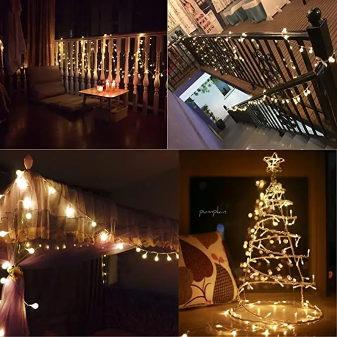 Hot Product Outdoor Indoor Decoration Marine Style White Cotton Ball Led String Light for Party Wedding Decor