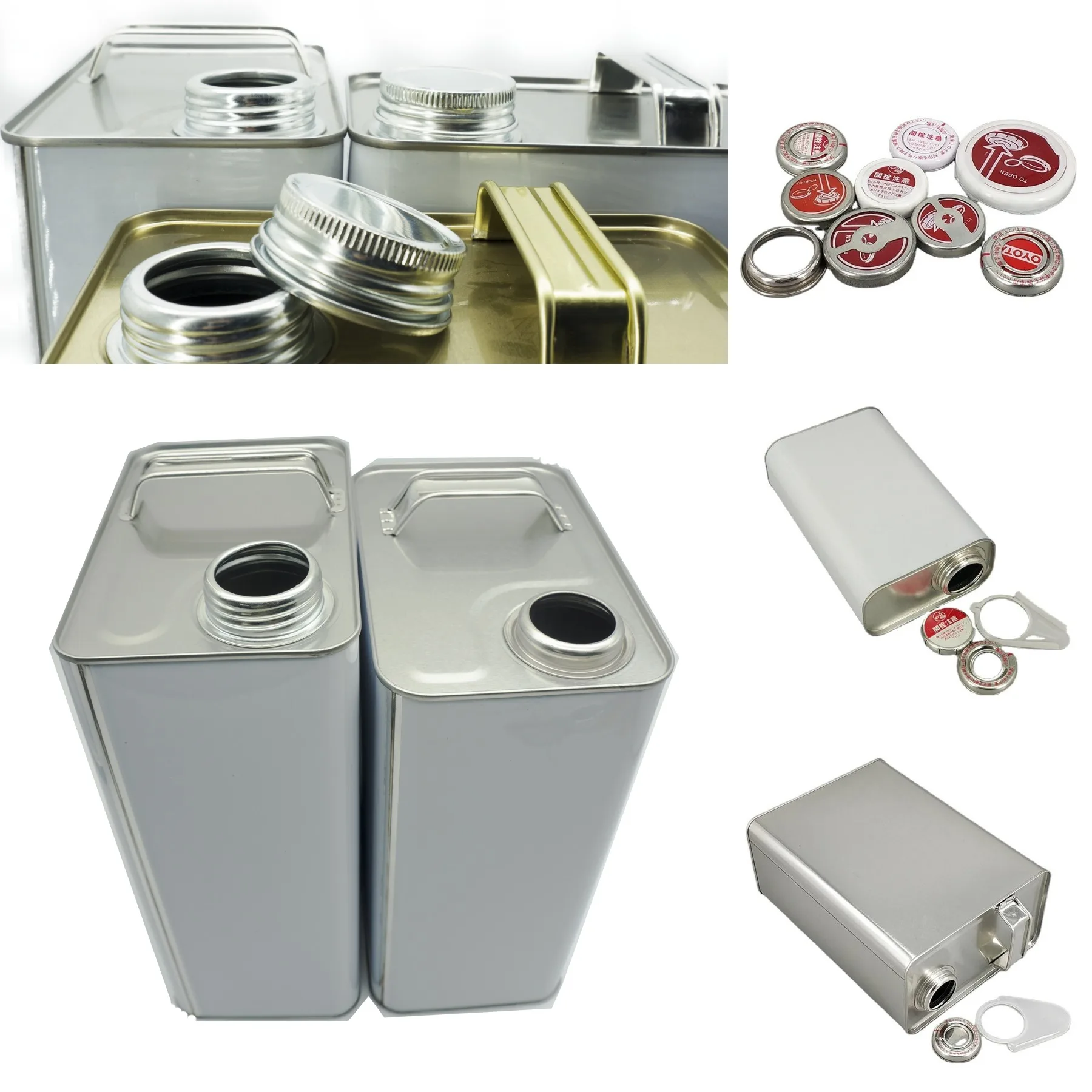 4L square engine oil can motor oil tin can with metal lids tinplate printed can manufacturer