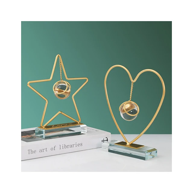 Luxury Creative Crystal Base Metal Crystal Ball Decorative Ornaments for Home Decor and Holiday Gifts