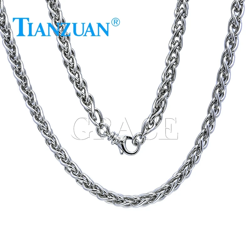 Necklace simple 5mm width Flower basket chain keel chain weave 925 Silver Sterling  Trendy men women Hip Hop Link Chain jewelry