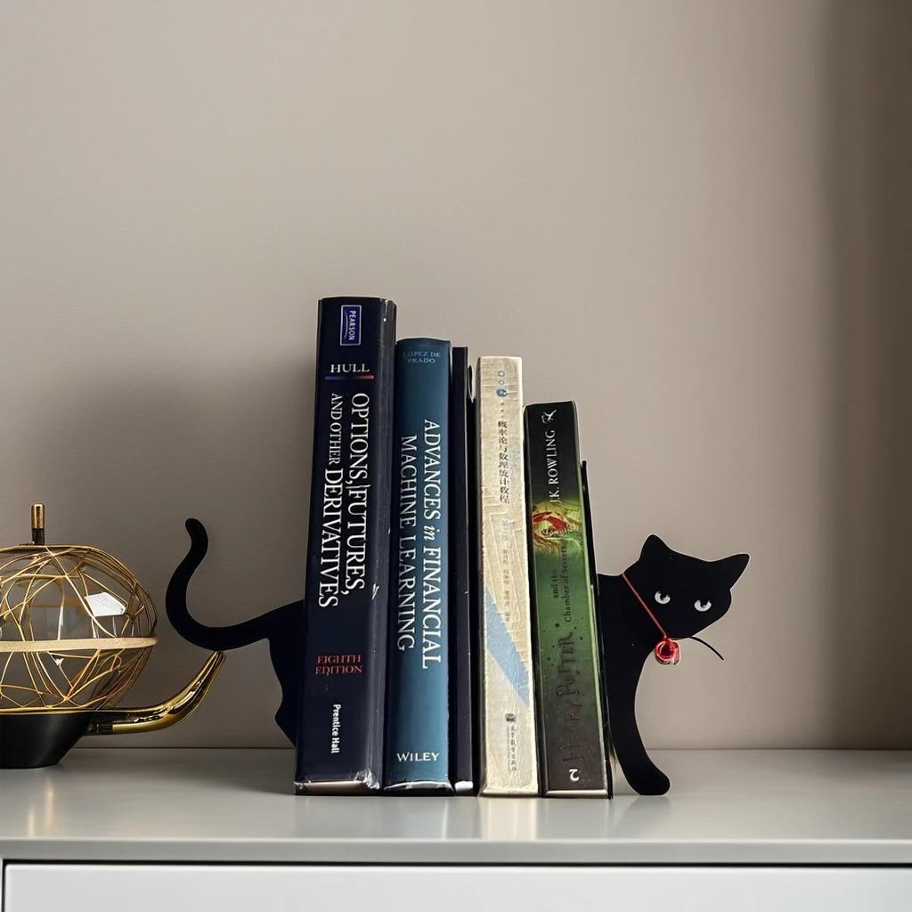 Подставка для книг в виде черного кота