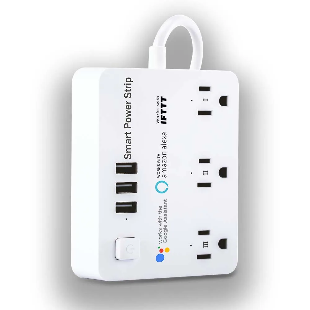 Original 110v Smart Power 3 AC Extender Wifi Smart Power Strip with 3 USB Ports