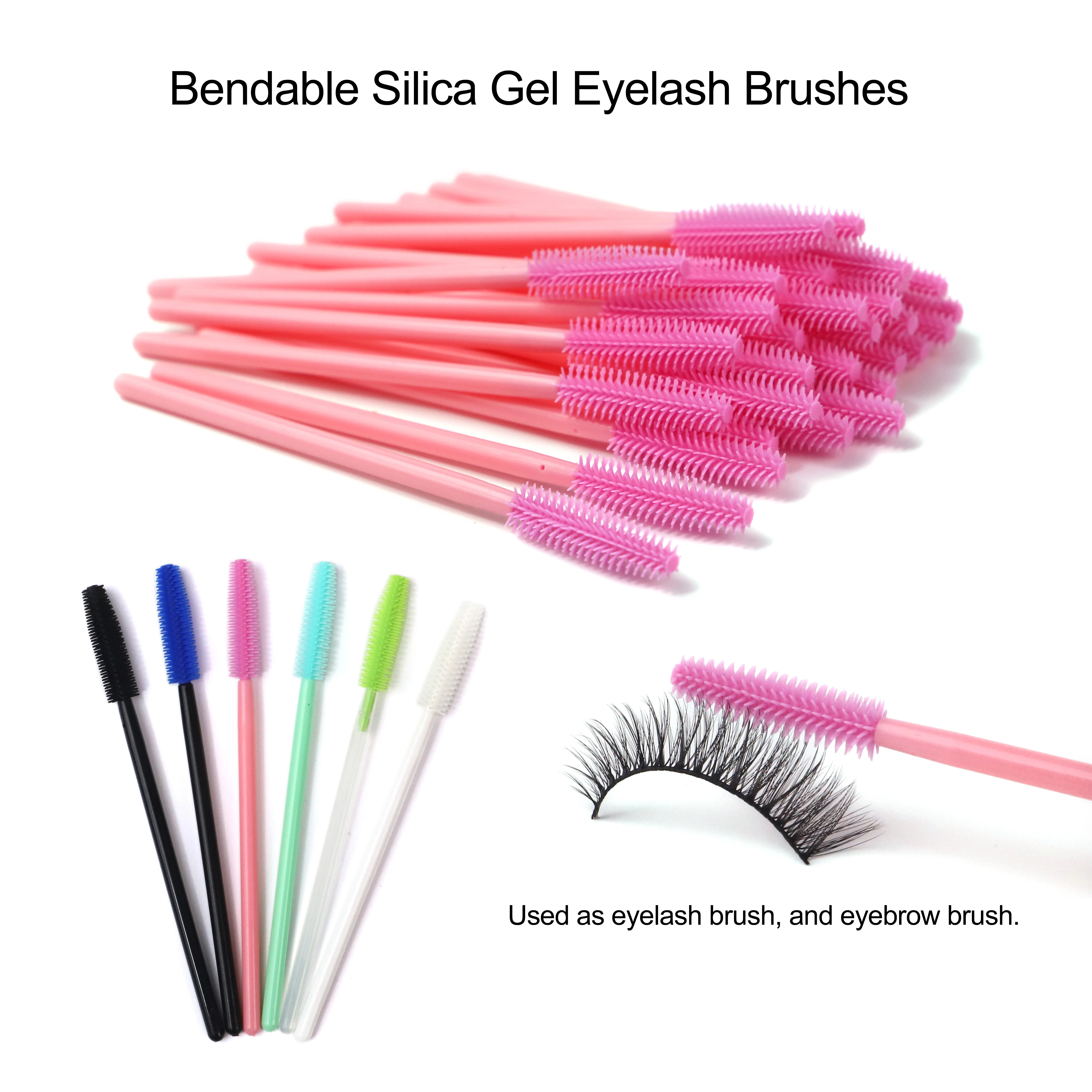 Bameier 2024 Purple Black Pink Beige Colored Lash Brush Wands Disposable Eyelash Wands Brushes