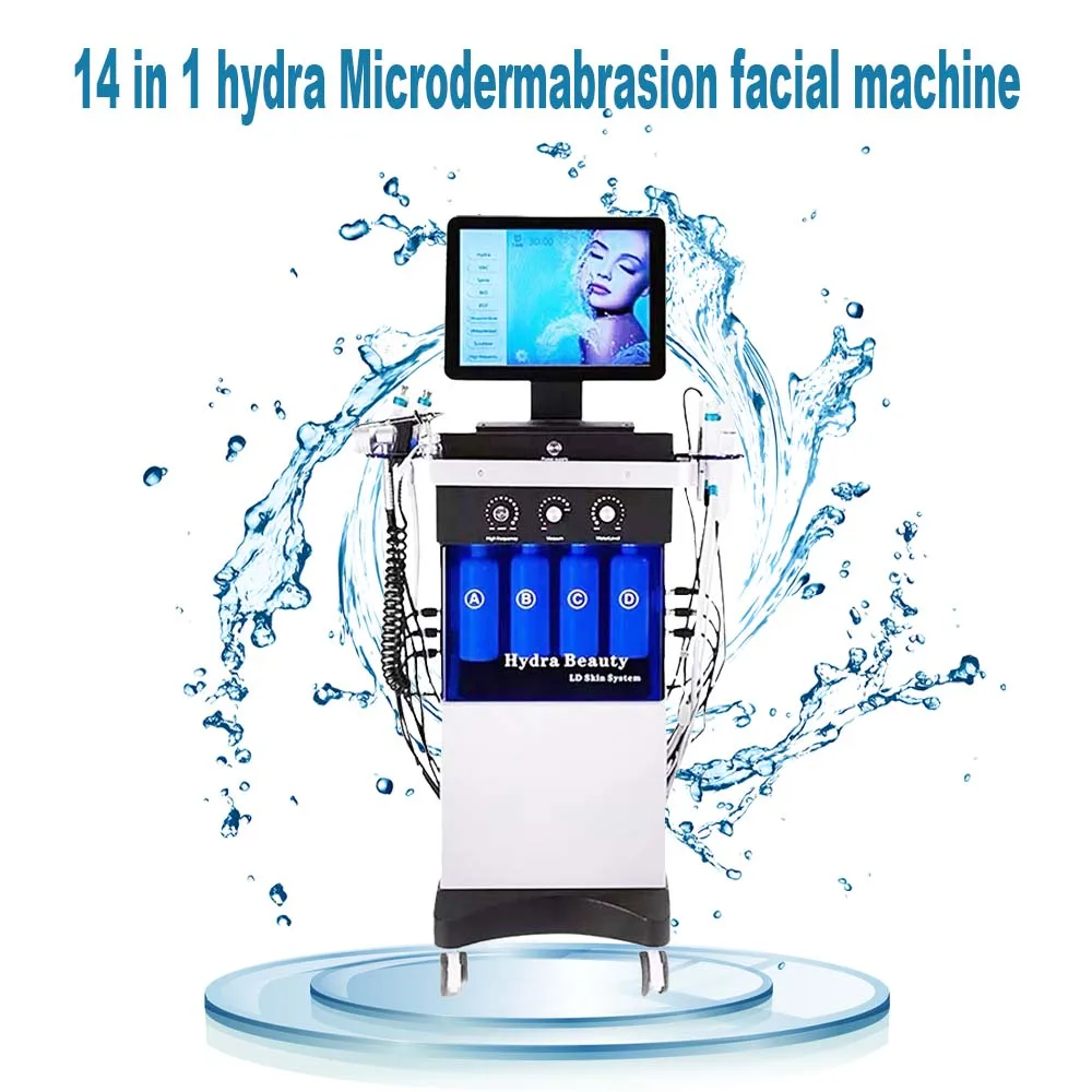 OEM 14 In 1 Cleaning Hydro Microdermabrasion Oxygen Jet Aqua Peeling Facials Skin Care Hydra Dermabrasion Facial Machine