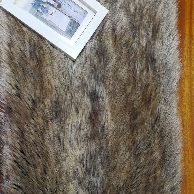 Hot sale brown eco friendle soft high pile plush fake faux fur fabric for coats