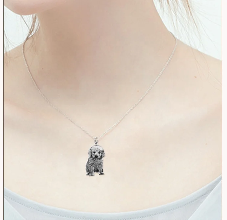 New custom necklace stainless steel custom photo necklace custom jewelry pendant necklace Animals Pet Cat Dog Lover DIY Gift